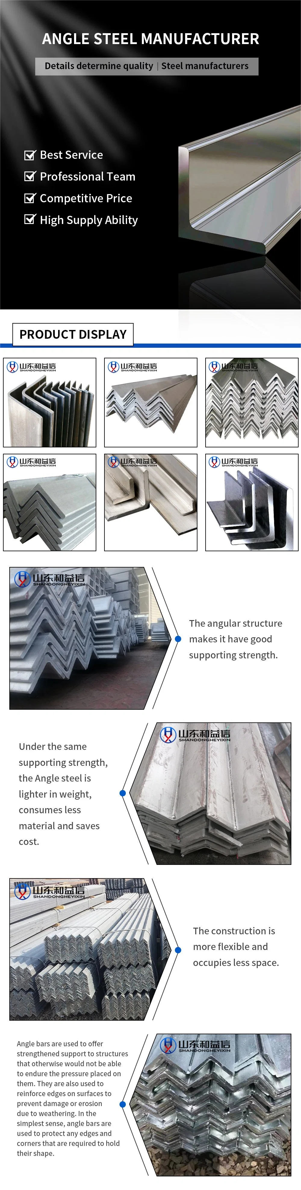 Warehouse S235jr Hot Rolled Carbon 75X75X5 Equal Galvanized Steel Angle Bar Raw Material Small Angle Bracket 50X50X5 Mild Carbon Equal Angle Steel 25X25mm